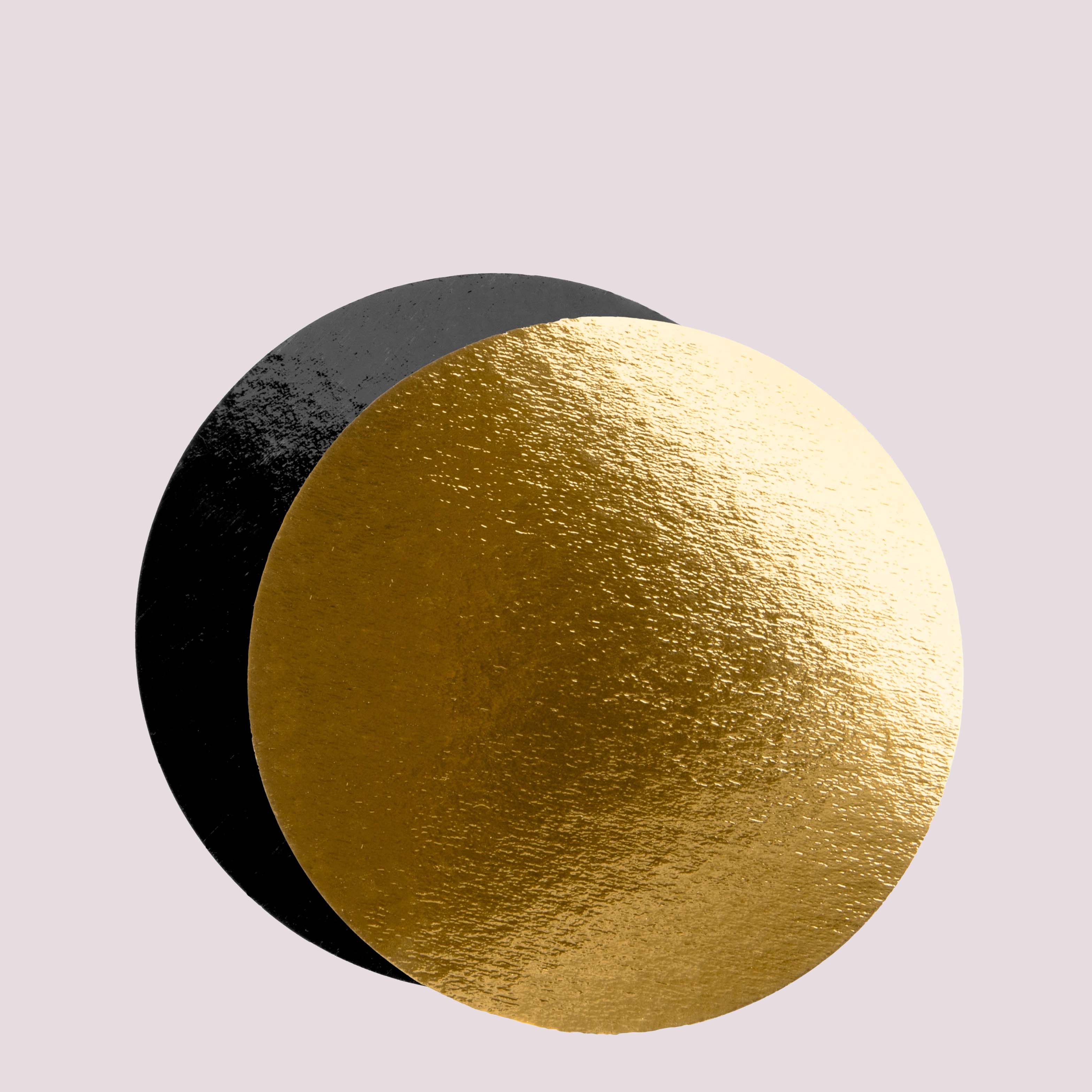 bases de tartas redondas negro-dorado